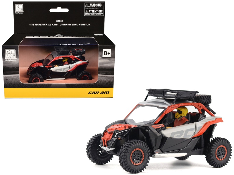 Can-Am Maverick X3 X RS Turbo RR Sand Version 1/32 Diecast Model with Driver Figure