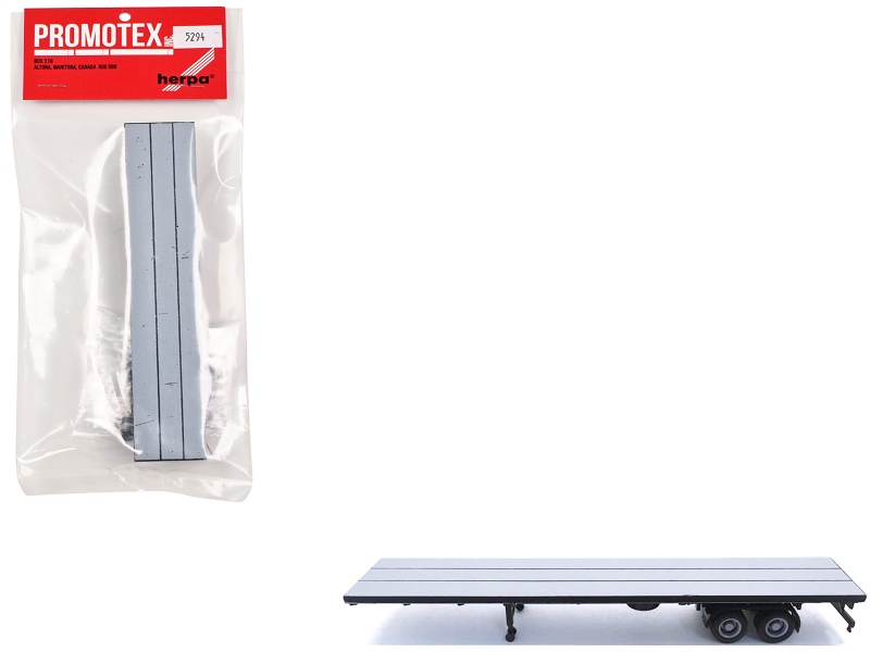 48Ft Flatbed Trailer Gray Top 1/87 (Ho) Plastic Model By Promotex