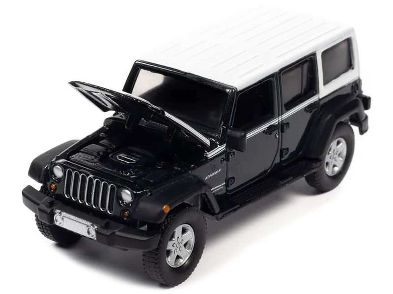 2017 Jeep Jk Wrangler Chief Edition Rhino Blue Metallic With White Top "Sport Utility" Series Limited Edition 1/64 Diecast Model Car By Auto World