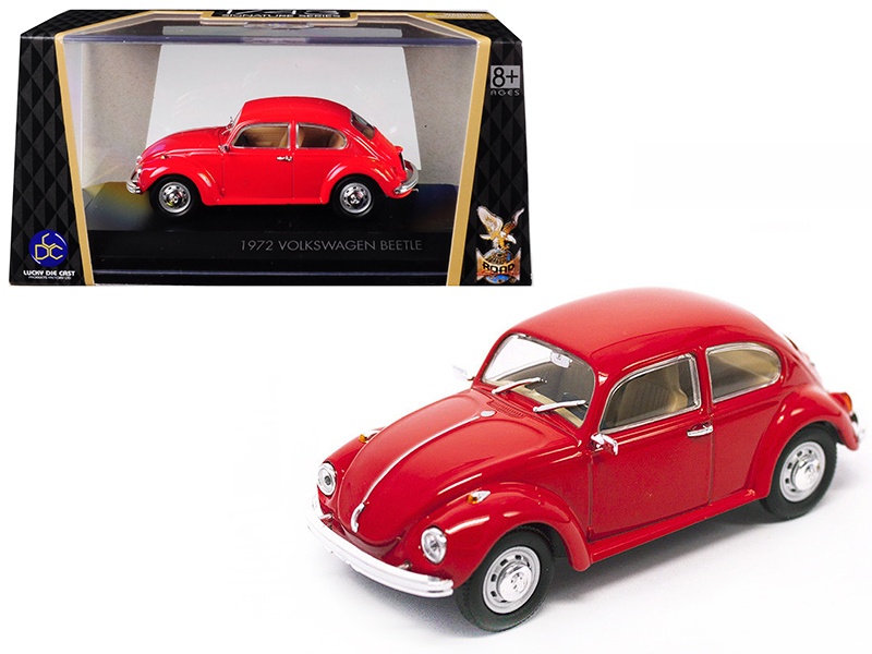 1972 Volkswagen Beetle Red 1/43 Diecast Model Car By Road Signature