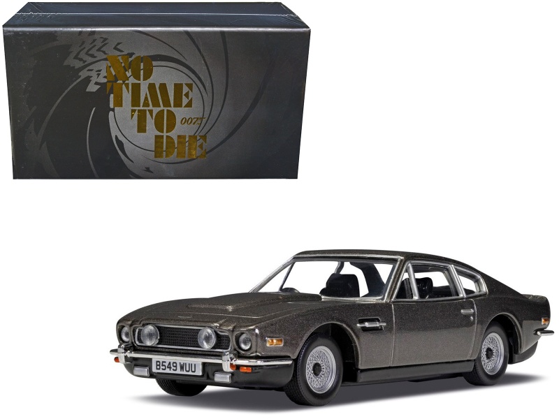 Aston Martin V8 Rhd (Right Hand Drive) Black Metallic James Bond 007 "No Time To Die" (2021) Movie Diecast Model Car By Corgi