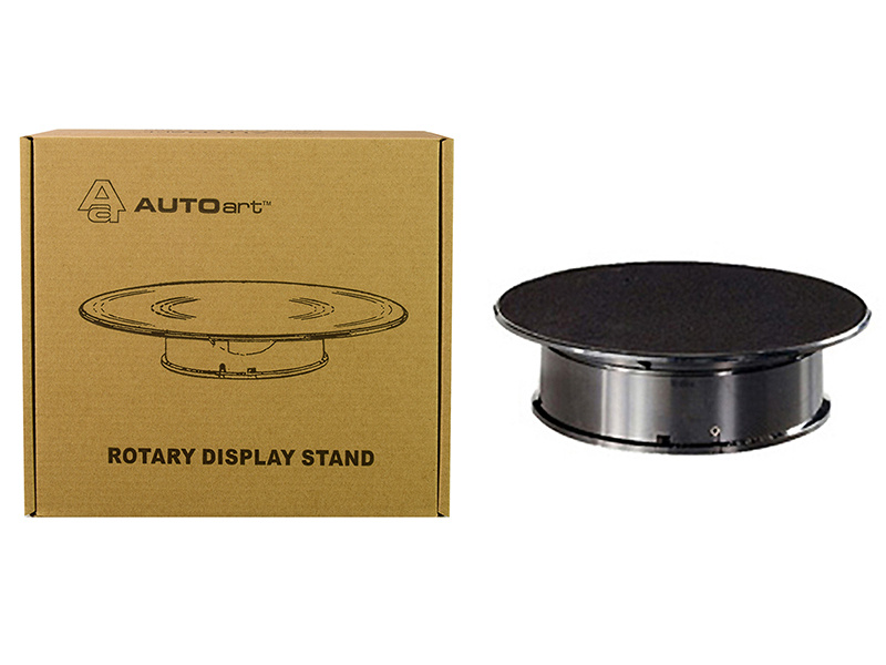 Rotary Display Turntable Stand Small 8 Inches With Black Top For 1/64, 1/43, 1/32, 1/24 Scale Models By Autoart