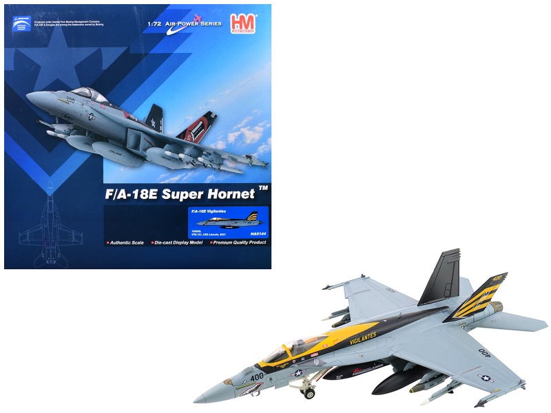 Boeing F/A-18E Super Hornet Fighter Aircraft "166828 Vfa-151 Vigilantes Uss Lincoln" (2021) United States Navy "Air Power Series" 1/72 Diecast Model By Hobby Master