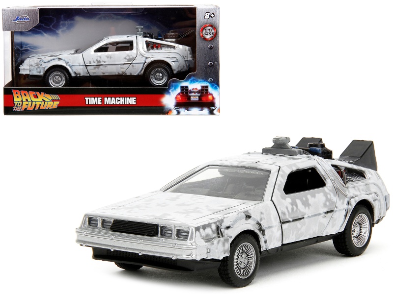 DMC Delorean Time Machine Brushed Metal Diecast Model Car - Jada