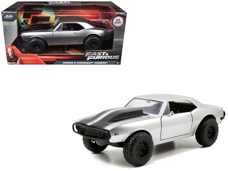 Roman's Chevrolet Camaro Z/28 Silver "Fast & Furious 7" Movie 1/24 Diecast Model Car By Jada