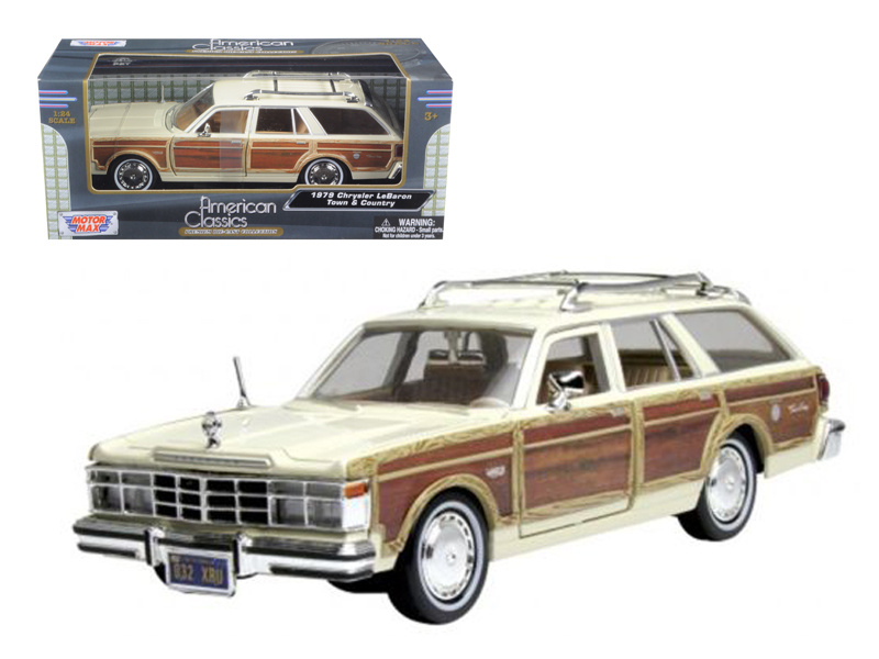 1979 Chrysler Lebaron Town & Country Cream 1/24 Diecast Model Car By Motormax