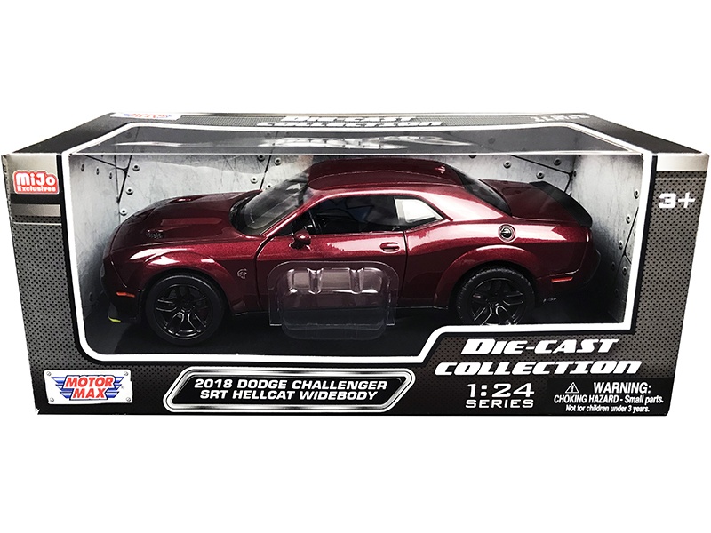 2018 Dodge Challenger SRT Hellcat Widebody Burgundy Metallic Die-Cast Model Car by Motormax