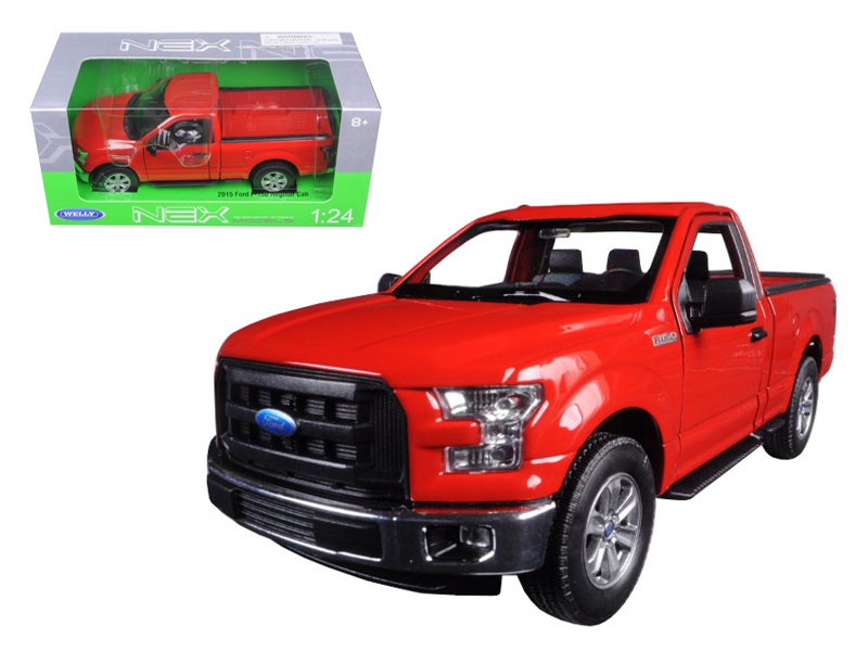 2015 Ford F-150 Regular Cab Pickup Truck Red 1/24-1/27 Diecast Model Car By Welly
