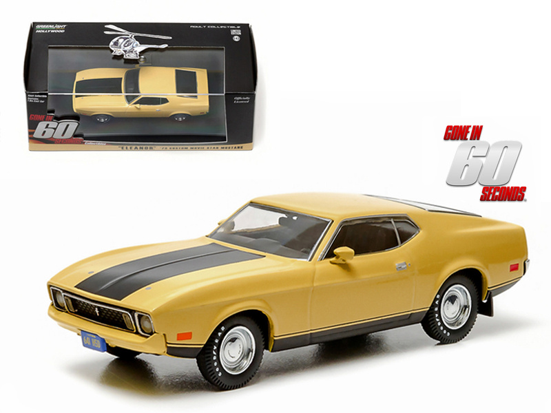 1973 Ford Mustang Mach 1 Yellow "Eleanor" "Gone In Sixty Seconds" Movie (1974) 1/43 Diecast Model Car By Greenlight