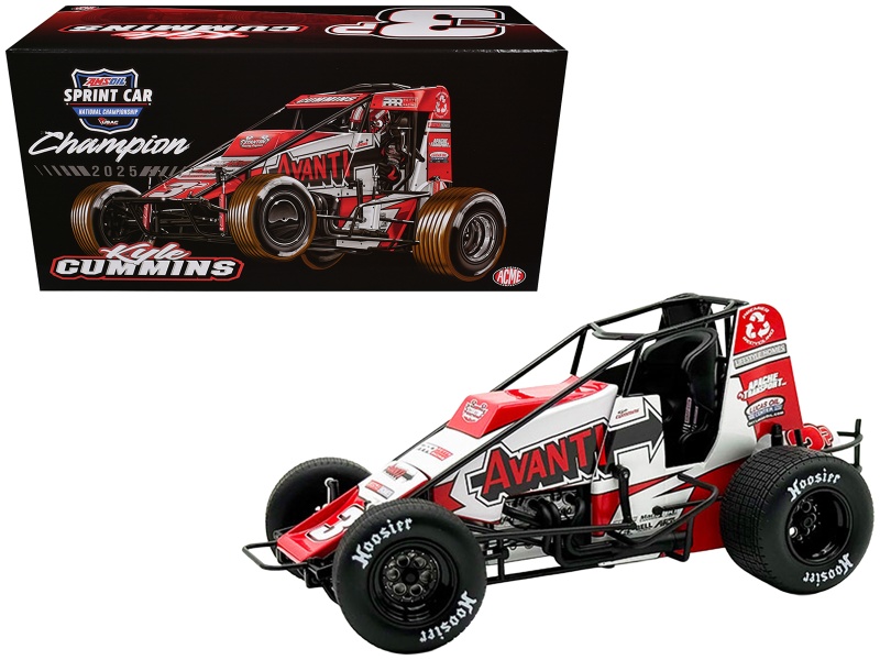 Usac Sprint Car #3P Kyle Cummins "Avanti" Champion "Usac Sprint Car National Championship" (2025) 1/18 Diecast Model Car By Acme