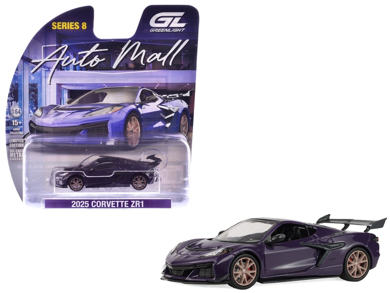 2025 Chevrolet Corvette Zr1 Hysteria Purple Metallic With Carbon Top "Auto Mall" Series 8 1/64 Diecast Model Car By Greenlight