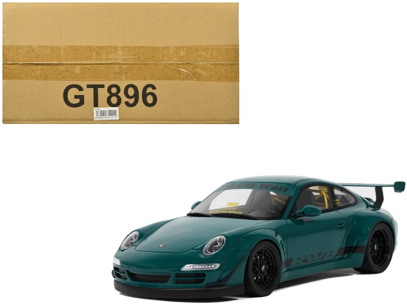 2021 Rwb Bodykit 'Syunkashuto' Green With Black Stripes 1/18 Model Car By GT Spirit