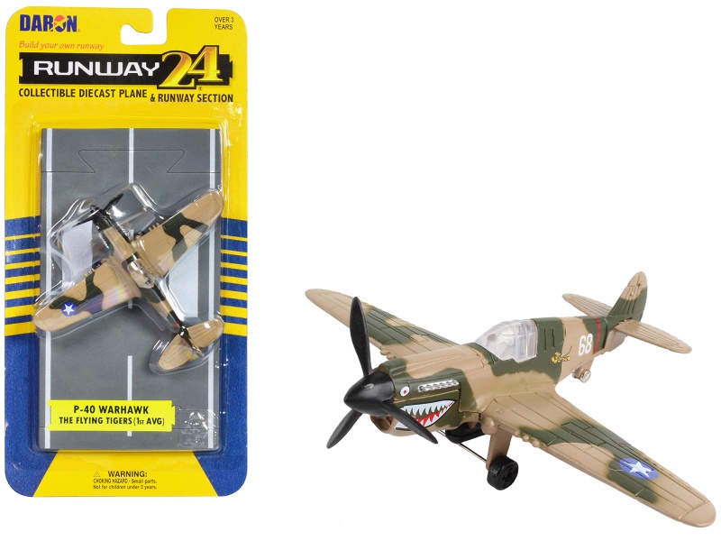 Curtiss P-40 Warhawk Fighter Aircraft Camouflage Diecast Model Airplane - Runway24