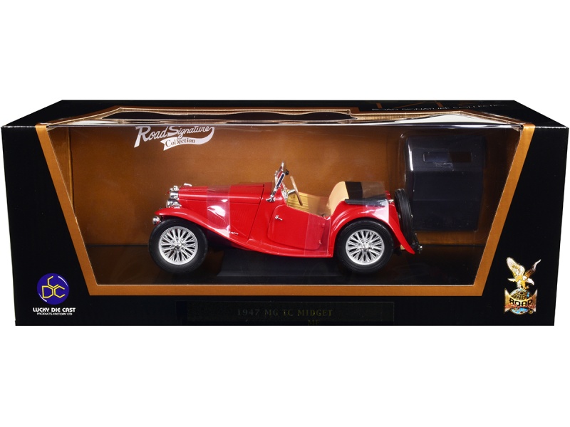 1947 Mg Tc Midget Red 1/18 Diecast Model Car By Road Signature