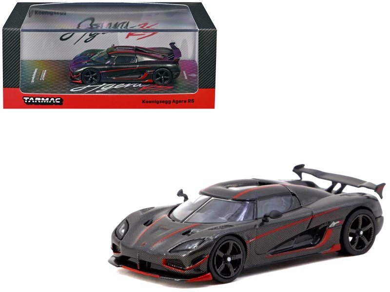 Koenigsegg Agera RS Black Carbon with Red Accents 1/64 Diecast Model