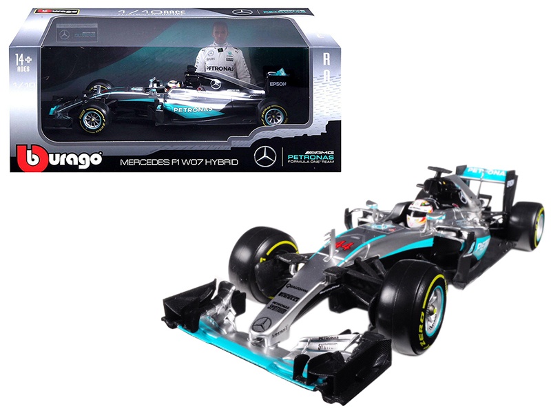 Mercedes Amg F1 W07 Hybrid Petronas #44 Lewis Hamilton Formula 1 (2016) 1/18 Diecast Model Car By Bburago