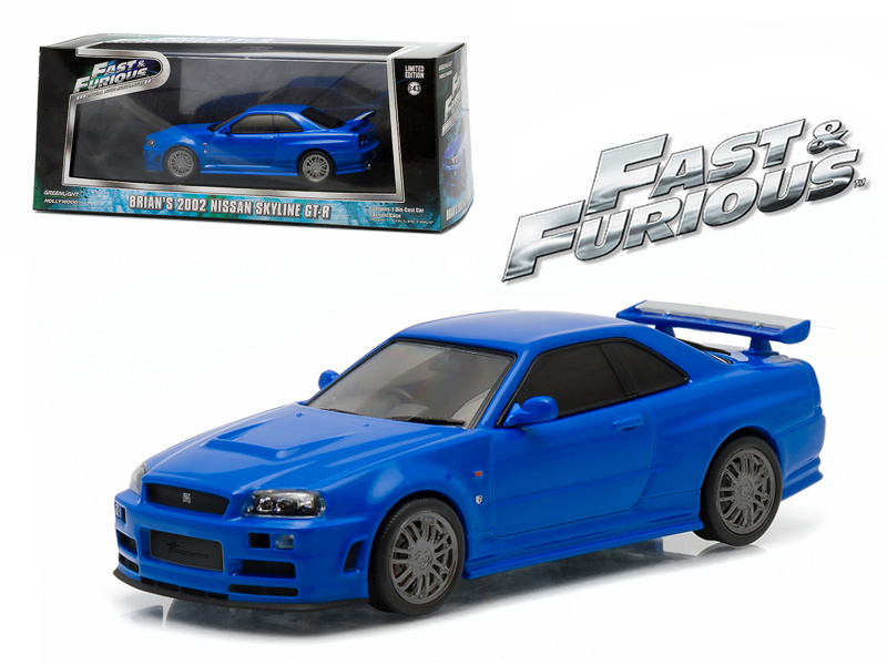 Brian's 2002 Nissan Skyline Gt-R Blue "Fast And Furious" Movie (2009) 1/43 Diecast Model Car By Greenlight