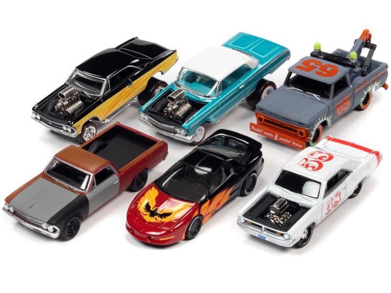 "Street Freaks" 2021 Set A Of 6 Cars Release 4 1/64 Diecast Model Cars By Johnny Lightning