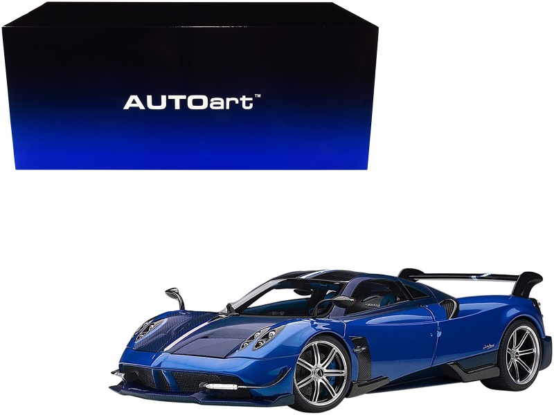 Pagani Huayra Bc Blu Francia / Candy Blue Metallic With Carbon Accents 1/18 Model Car By Autoart