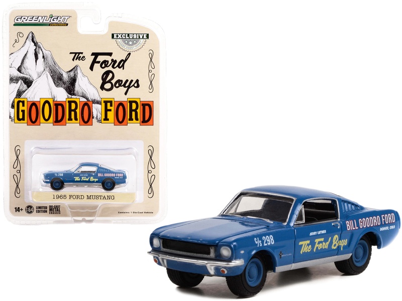 1965 Ford Mustang Fastback Blue "The Ford Boys - Bill Goodro Ford Denver Co" "Hobby Exclusive" 1/64 Diecast Model Car By Greenlight