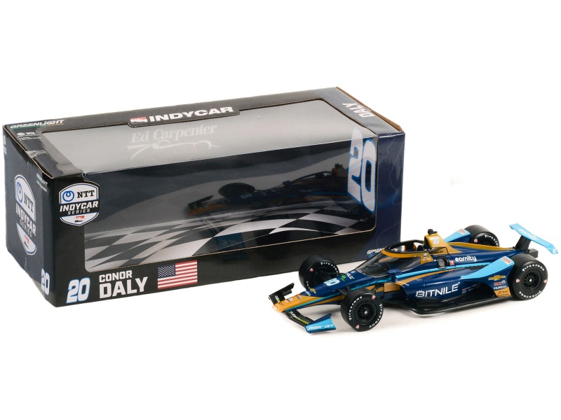 Dallara Indycar #20 Conor Daly "Bitnile" Ed Carpenter Racing "Ntt Indycar Series" (2022) 1/18 Diecast Model Car By Greenlight