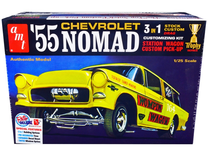 Skill 2 Model Kit 1955 Chevrolet Nomad 3-In-1 Kit "Trophy Series" 1/25 Scale Model By Amt