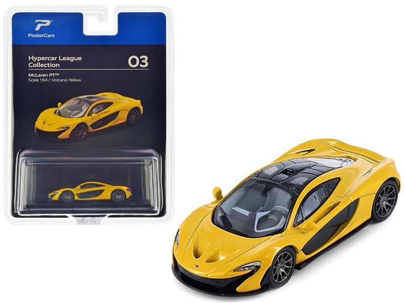 McLaren P1 Volcano Yellow Metallic With Black Top Diecast Model Car