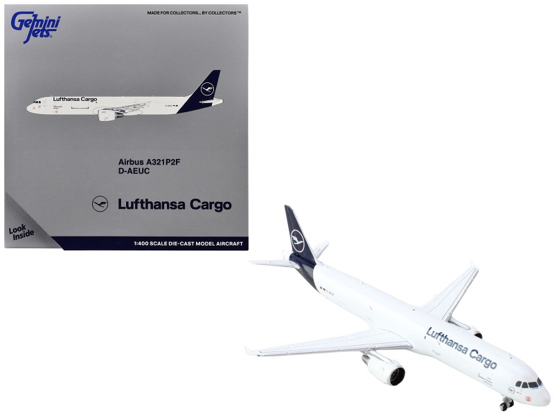 Airbus A321P2F Commercial Aircraft 'Lufthansa Cargo' (D-AEUC) Diecast Model by GeminiJets