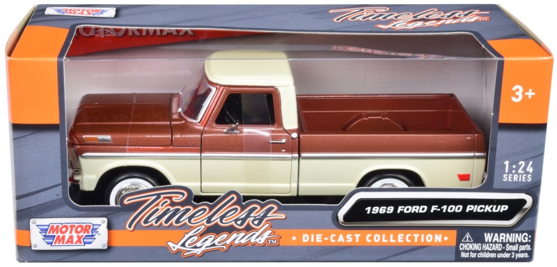 1969 Ford F-100 Pickup Truck Diecast Model Car - Motormax Timeless Legends