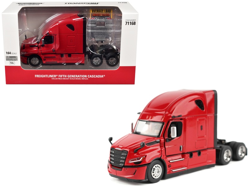2025 Freightliner Cascadia Gen-5 Sleeper Cab Truck Tractor Red "Transport Series" 1/64 Diecast Model By Diecast Masters
