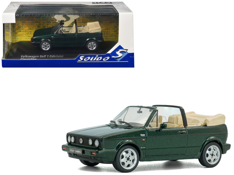 1992 Volkswagen Golf Cabrio Classic Line Classic Green Metallic 1/43 Diecast Model Car By Solido
