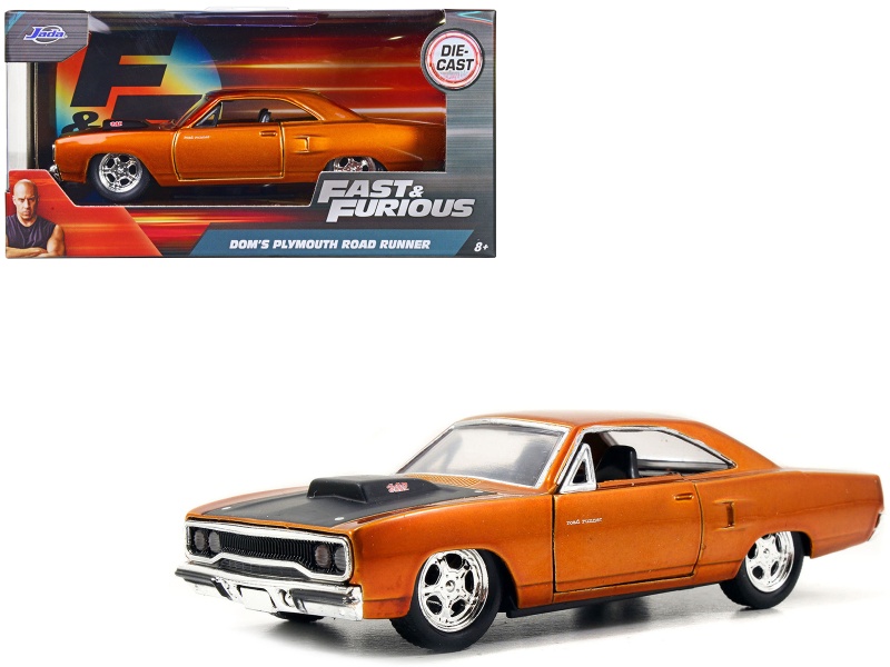 Dom's Plymouth Road Runner Orange Metallic With Matt Black Hood 'Fast & Furious' Series 1/32 Diecast Model Car By Jada