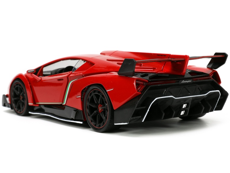 Lamborghini Veneno Red And Black "Hyper-Spec" Series 1/24 Diecast Model Car By Jada