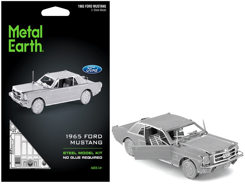 Model Kit 1965 Ford Mustang Metal (Moderate Difficulty) Steel Model By Metal Earth