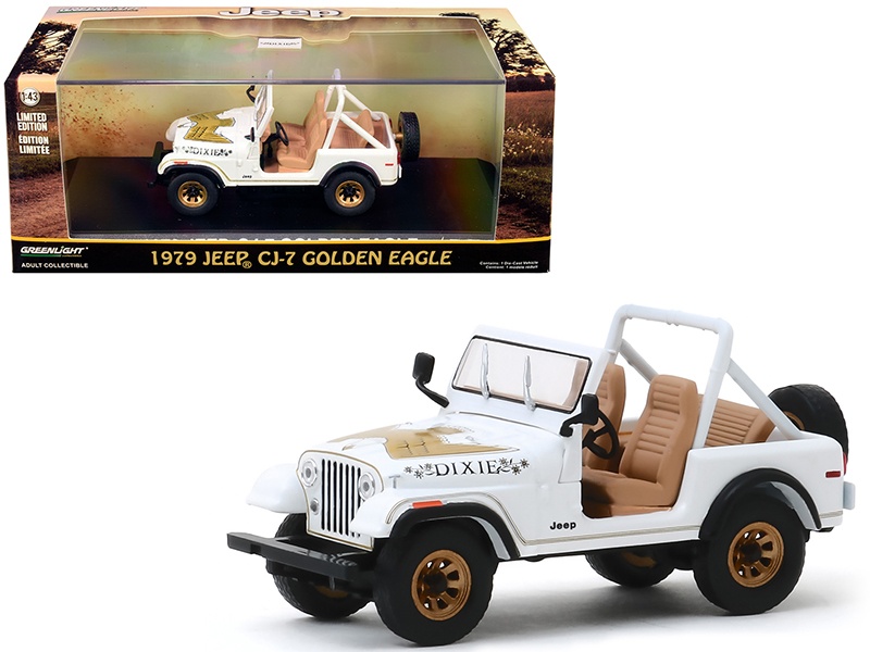 1979 Jeep Cj-7 Golden Eagle "Dixie" White 1/43 Diecast Model Car By Greenlight