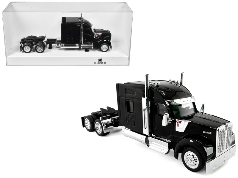 Kenworth W990 With Stand Up Sleeper Cab Black 1/87 (Ho) Plastic Model Car By Ho Logistics