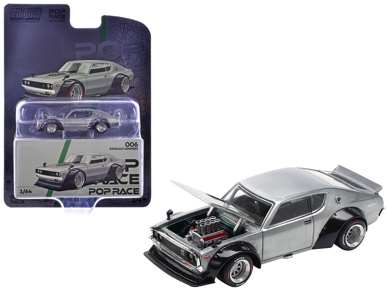 Skyline KPGC110 “Kenmeri” RHD Raw Metal 1/64 Diecast Model