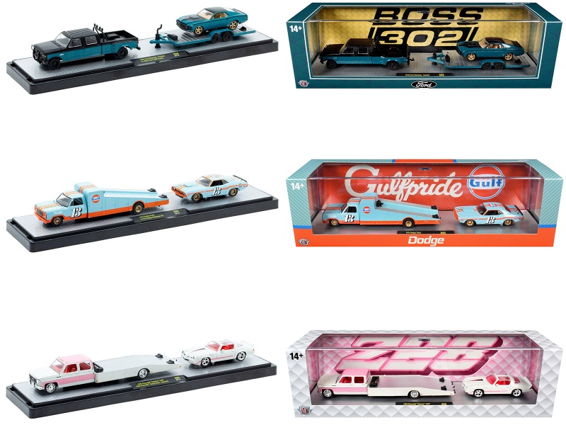 M2 Machines Release 99 Auto Haulers Set of 3 Trucks, 1/64 Diecast Models