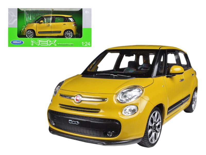2013 Fiat 500L Yellow 1/24 Diecast Car Model By Welly
