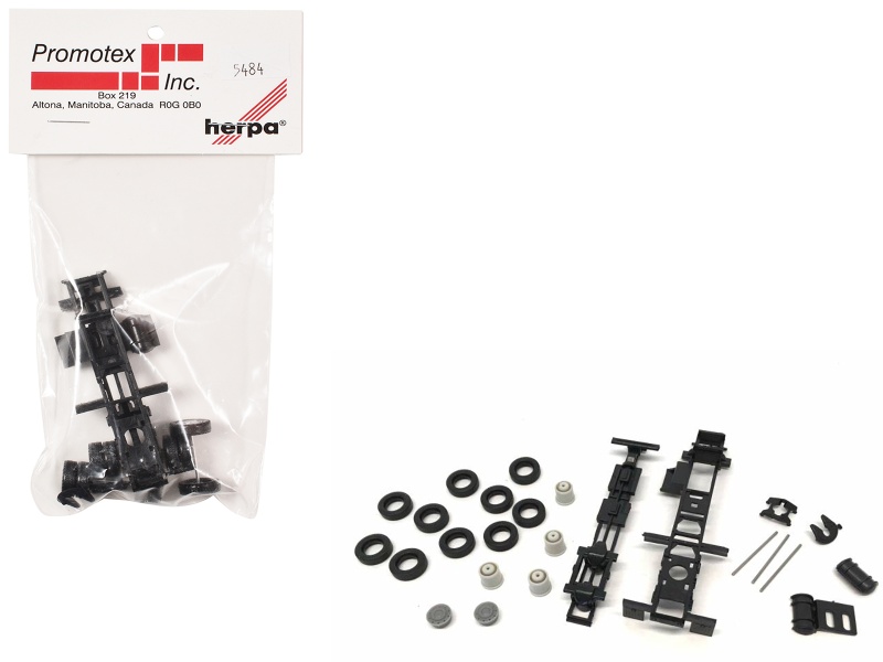 Short Chassis Kit For Kenworth Peterbilt And Gmc Cabs 1/87 (Ho) Plastic Model By Promotex