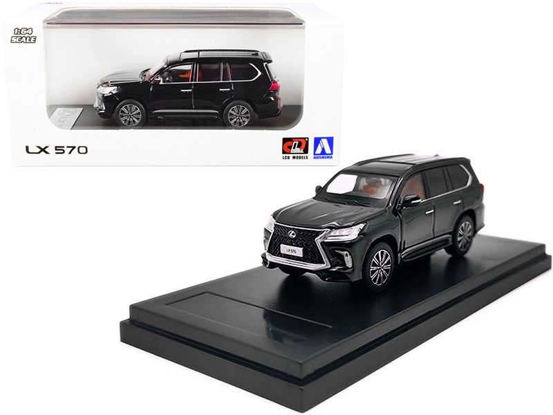 Lexus Lx570 With Sunroof Black 1/64 Diecast Model Car By Lcd Models