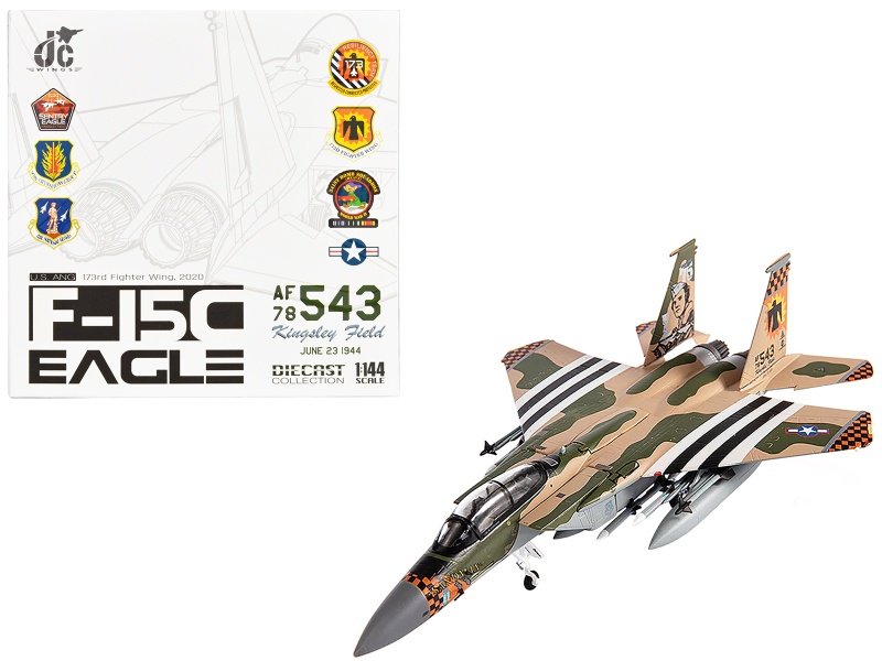 McDonnell Douglas F-15C Eagle Fighter Aircraft '173rd Fighter Wing' (2020) United States Air National Guard 1/144 Diecast Model