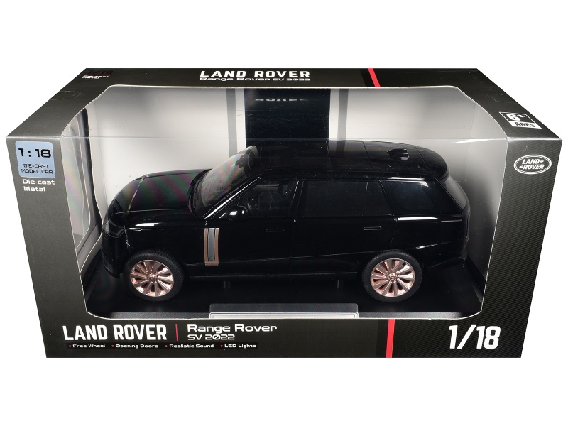 2022 Land Rover Range Rover Sv Black Metallic With Moonroof 1/18 Diecast Model Car By Heimanba