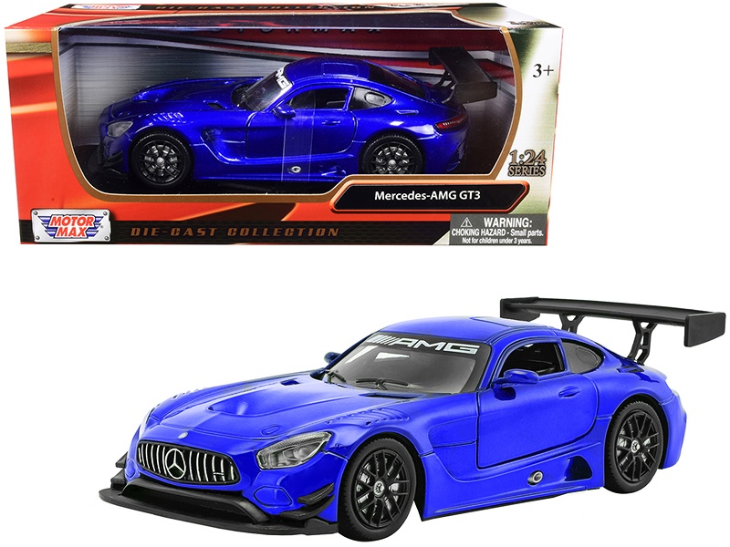 Mercedes Amg Gt3 Bright Blue 1/24 Diecast Model Car By Motormax
