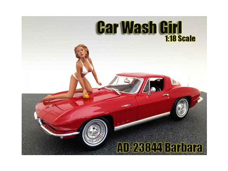 Car Wash Girl Barbara Figurine For 1/18 Scale Models By American Diorama