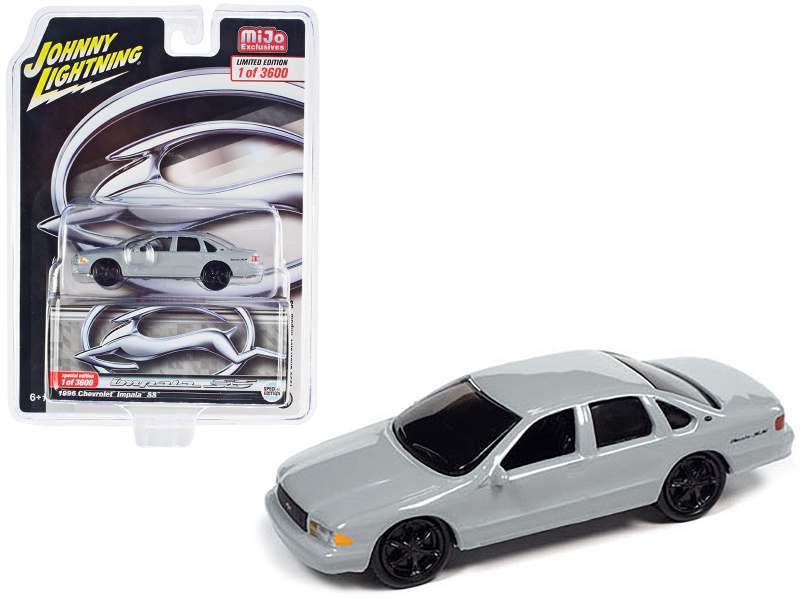 1996 Chevrolet Impala Ss Matt Gray Limited Edition To 3600 Pieces Worldwide 1/64 Diecast Model Car By Johnny Lightning