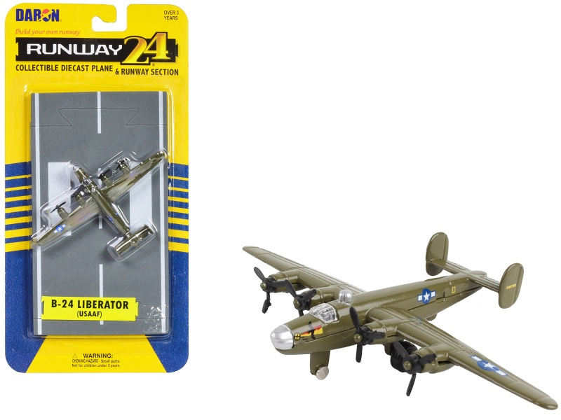 Consolidated B-24 Liberator Bomber Aircraft Olive Drab "United States Army Air Force" Diecast Model Airplane by Runway24