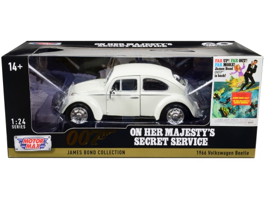 1966 Volkswagen Beetle White James Bond 007 'On Her Majesty's Secret Service' Diecast Model Car