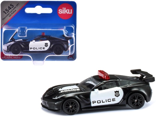 Chevrolet Corvette ZR1 Police Car Black and White Diecast Model by Siku