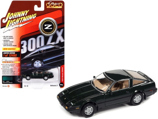 1984 Nissan 300Zx Dark Green With Black Stripes 'Classic Gold Collection' Series Limited Edition Diecast Model Car